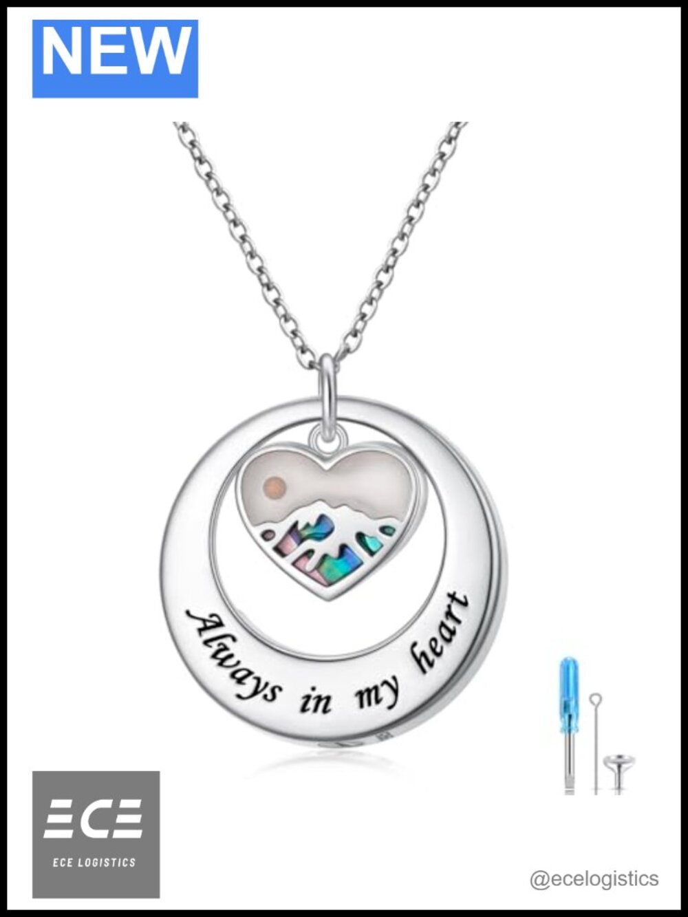 Sterling Silver Circle of Life Urn Necklace Ashes Memorial Jewelry 18+2in